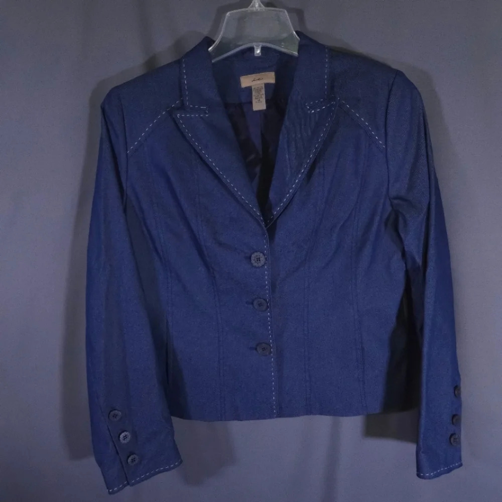 i.e. Blazer Jacket‎ Denim Look Western Size 14 Business Office Classic